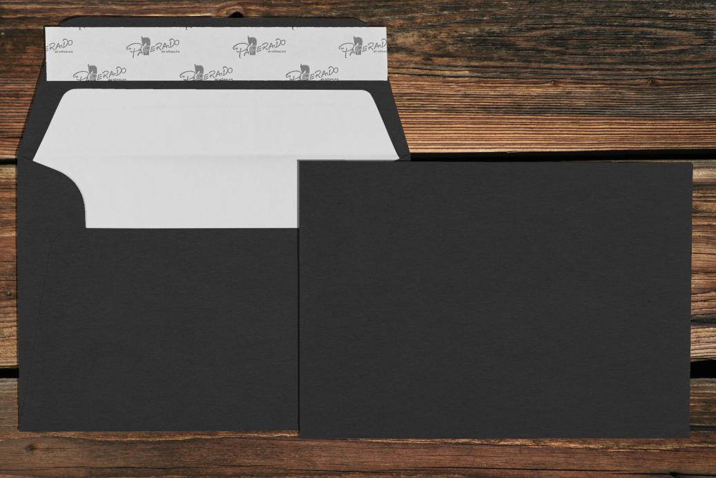 Briefhüllen mit Seidenfutter C6 114x162 mm Haftklebend Schwarz gerippt 100 g/qm